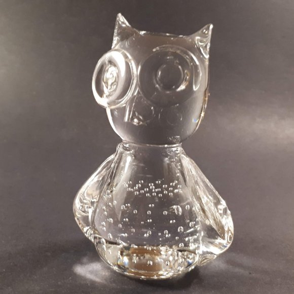 Vintage Large glass owl paperweight, figurine - Picture 6 of 8
